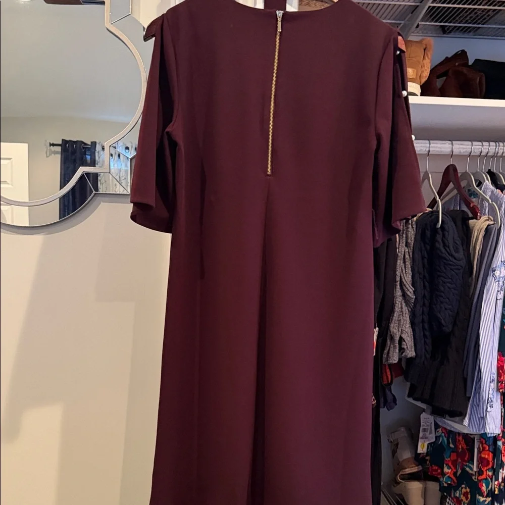 Roz & Ali Deep Burgundy Long Sleeve Dress - Picture 3 of 4